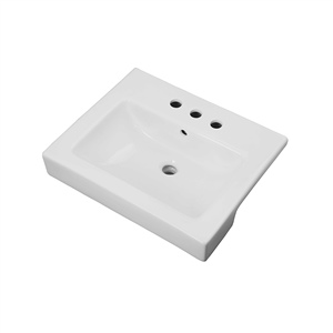 Gerber 12825 - North Point Semi-recessed lav 4-inch  hole, white