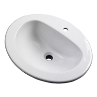 Gerber - MAXWELL S-RIM LAVATORY FAUCET 20-inch X17-inch OVAL 1-HOLE WHT TRAPEZOID CTN