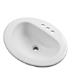 Gerber 12-834 Maxwell S-Rim Lavatory 20"X17" Oval 4" Centers (White)