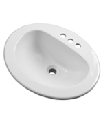 Gerber - MAXWELL S-RIM LAVATORY FAUCET 20-inch X17-inch OVAL 8-inch C BISC TRAPEZOID CTN