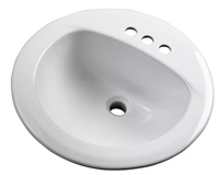 Gerber - MAXWELL S-RIM LAVATORY FAUCET 19-inch ROUND 4-inch C WHT TRAPEZOID CTN