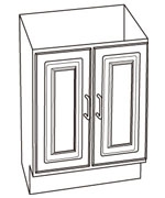 Gerber - DOUBLE DOOR CAMEO VANITY CABINET 19-inch X25-inch WHITE