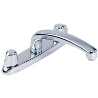 Gerber 42-116 Gerber Classics 2 handle Kitchen Faucet Deck Plate Mounted W/ Metal Handles & Acrylic Hot Cold Index Buttons 2.2gpm (Chrome)