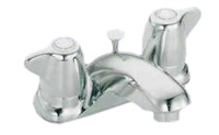 Gerber - MAXWELL 2 HANDLE LAVATORY FAUCET METAL BLADE HANDLES WITH BRASS POP-UP DRAIN CER - CHROME