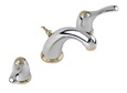 Gerber 43-340 Allerton™ Two Handle Mini-Widespread Lavatory Faucet with Adjustable 4"-8" Centers and Brass Pop-Up Drain, Chrome and Polished Brass Finish