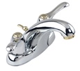 Gerber 43-461-CPBV Allerton™ Two Handle 4 inch. Center Lavatory Faucet with Brass Pop-Up Drain, Chrome and Polished Brass Combo Finish