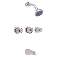 Gerber 48-030 Gerber Classics Three Handle Threaded Escutcheon Tub & Shower Fitting With Ips/Sweat Connections & Threaded Spout (2.0gpm)
