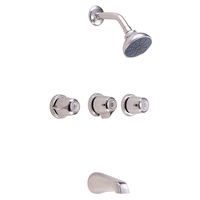 Gerber 48-030-83 Classics Three Handle Sliding Sleeve Escutcheon Tub & Shower Fitting with IPS/Sweat Connections & Threaded Spout 1.75gpm Chrome