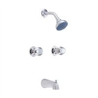 Gerber 58-400 Gerber Hardwater Two Handle Threaded Escutcheon Tub & Shower Fitting With Threaded Diverter Spout (2.0gpm)
