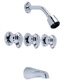 Gerber 58-520-81 Hardwater Three Handle Sliding Sleeve Escutcheon Tub & Shower Fitting with IPS/Sweat Connections & Slip Spout 1.75gpm Chrome