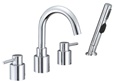 Gerber G8-312 Wicker Park™ Roman Tub Faucet with Contemporary styling, Hand Shower and Ceramic disc cartridges, Chrome