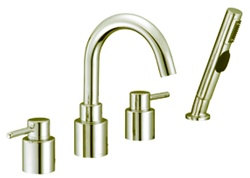 Gerber G8-312-BN Wicker Park™ Roman Tub Faucet with Contemporary styling, Hand Shower and Ceramic disc cartridges, Brushed Nickel