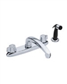 Gerber G0742216G - 2H Kitchen Faucet, Metal Fluted Handle, Casting Spout & Body, W/Spray, Deck Mount
