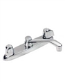 Gerber 0742406G - 2H Kitchen Faucet, Metal Fluted Handle, Casting Underbody, D-Tubular Spout, Less Spray, Deck Mount