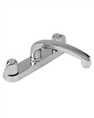 Gerber 0742416G - 2H Kitchen Faucet, Metal Fluted Handle, Casting Underbody & Spout, Less Spray, Deck Mount