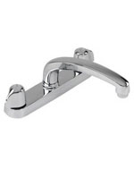 Gerber 0742416G - 2H Kitchen Faucet, Metal Fluted Handle, Casting Underbody & Spout, Less Spray, Deck Mount