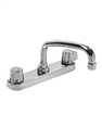 Gerber 0742426G - 2H Kitchen Faucet, Metal Fluted Handle, Casting Underbody, Tubular Spout, Less Spray, Deck Mount