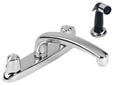 Gerber 42-216 - 8-inch Center, Two Handle Kitchen Faucet With Side Spray, Solid Cast Brass Body and Spout - Chrome Plated Finish