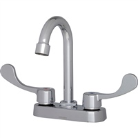 Gerber C0-444-54 Commercial 2H Bar Faucet w/ Gooseneck Spout & Wrist Blade Handles 1.75gpm Chrome