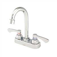 Gerber C4-444-54 Commercial 2H Bar Faucet w/ Gooseneck Spout & Metal Lever Handles 1.75gpm Chrome