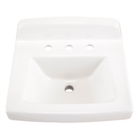 Gerber NH-12-658 Monticello II Wall Hung Lav 20"x18" 8"CC Sealed Overflow White