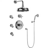 Graff GA5.222B-C2S-PN-T Full Thermostatic Shower System with Transfer Valve (Trim Only), Polished Nickel