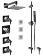 Graff - GC1.1-LM23S-BN-T - Stealth Contemporary Thermostatic Set with Handshower and Flush Mount Body Sprays- Trim Only