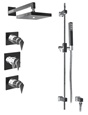 Graff GC2.0-LM23S-PC Stealth Contemporary Square Thermostatic Set w/Handshower Polished Chrome