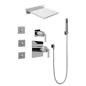 Graff GH5.125A-LM40S-PC Square Water Feature System w/Diverter Valve, Polished Chrome