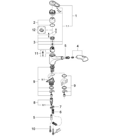 Grohe Europlus II - 33 939 Single Handle Pull Out Spray ... diagram of ball valve 