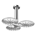 HANSACLEAR Ceiling Mounted Shower Head with 3 transparent shower heads