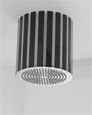 Jaclo 12R-LV-101 - Lumiere Circolare 12" Diameter Vertical Black Striped Rain Canopy - POLISHED STAINLESS STEEL