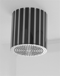Jaclo 12R-LV-102 - Lumiere Circolare 12" Diameter Vertical Silver Striped Rain Canopy - POLISHED STAINLESS STEEL