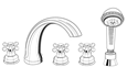 Jaclo 6940-T634-428 Jaylen Transitional Roman Tub Faucet with Cross Handles and Handshower