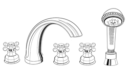 Jaclo 6940-T634-428 Jaylen Transitional Roman Tub Faucet with Cross Handles and Handshower