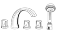 Jaclo 6940-T672-428 Jaylen Transitional Roman Tub Faucet with Round Handles and Handshower