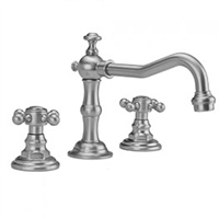 Jaclo 7830-T678 Roaring Twenties Widespread Faucet with Cross Handles and Pop-Up Drain for Exposed Applications