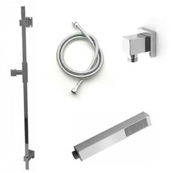 Jaclo 873-470-701 CUBIX Hand Shower and Wall Bar Kit with Round Hose - With Supply Elbow