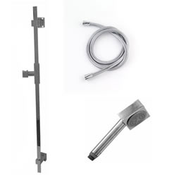 Jaclo 873-476-31 CUBICA Hand Shower and Wall Bar Kit with Square Hose - No Supply Elbow