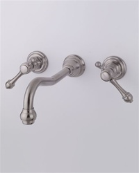 Jaclo 9830-WALL-T692 Roaring Twenties Center Wall Faucet with Finial Lever Handles and 10" Spout