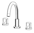 Jaclo 9880-T672 CONTEMPO Widespread Lavatory Faucet with Round Handles, Pop-Up Drain