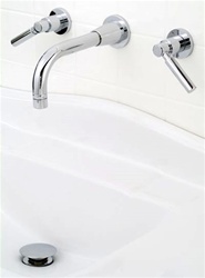 Jaclo 9880-WALL-L CONTEMPO Center Wall Faucet with Lever Handles and Spout