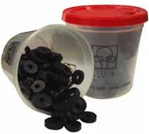 This Kissler Flat Bibb Bulk Washer Kit Comes in a Bag of 100. The washer kits are available in several sizes ranging from Double OO to over 3/4 inch