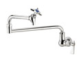 Krowne 16-181L - Royal Series Wall Mount Pot Filler Faucet, 18-inchJointed Spout with Shut-Off Valve, Cross Handle, Ceramic Cartridge Valves, Wall Mounting Kit Included, Low Lead Compliant