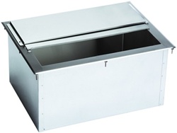 Krowne D2712 drop-In Ice Bin with sliding cover, 10-inch deep compartment and fully insulated 22 gauge 304 series stainless steel walls.