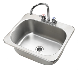 Krowne HS-2017 20-1/4" X 17" Drop In Hand Sink, Includes Faucet And Drain                   