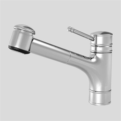 KWC 10.031.033.000 DECO Pull Out Spray Kitchen Faucet with 9-inch Spout Chrome