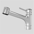 KWC 10.031.033.127 DECO Pull Out Spray Kitchen Faucet with 9 inch Spout Splendure™ Stainless Steel