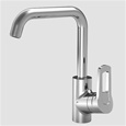 KWC DIVO-ARCO® Single Handle Kitchen Faucet 9" Spout Chrome Plated, and Side Lever Handle