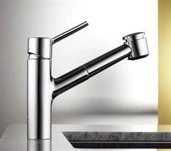 KWC Faucets 10.441.033.000 LUNA E Pull Out Spray Kitchen Faucet Chrome 